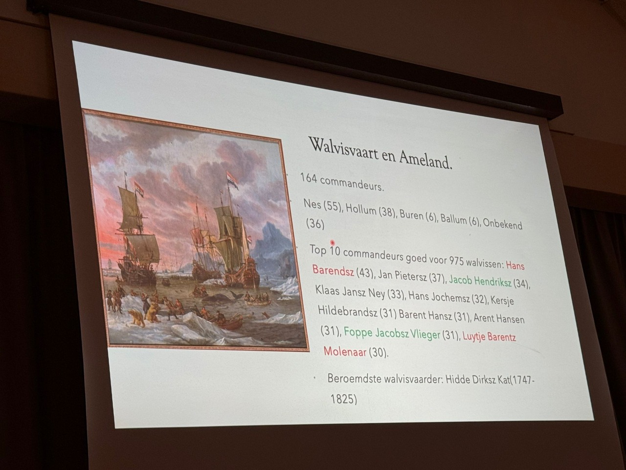 Dia over walvisvaart en Ameland door Jan Auke Walburg